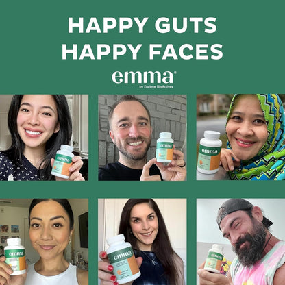 Emma Gut Health Doctors Endorsed Supplement - 60 Capsules - Relief from Gas and Bloating, - Gut Health & Colon Cleanse Formula